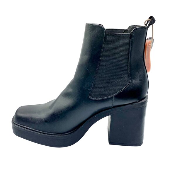 Mia Dru Chelsea Chunky Platform Ankle Booties 9.5 Black 90s Grunge Stretch - Picture 4 of 9